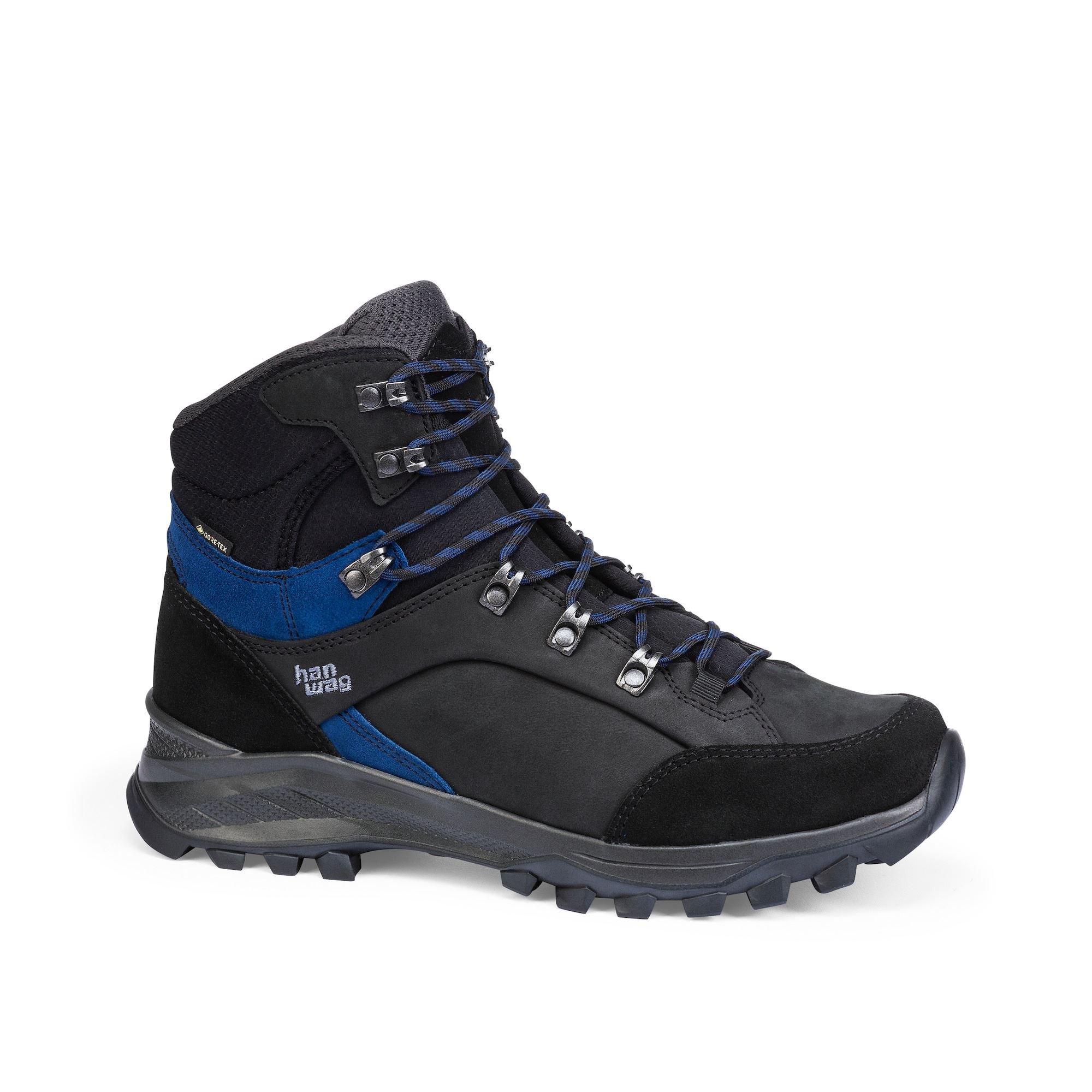 Hanwag Men's Banks GTX Hiking Boots Black/Blue PFKIY5790